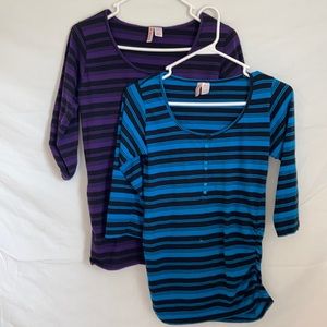 Oh! Mamma maternity shirts, set of two, one medium and one large